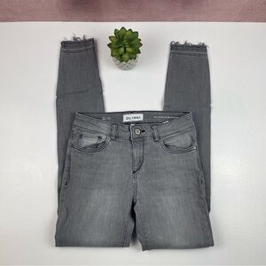 DL1961 Gray Florence Insta Sculpt Frayed Denim Jeans Women Size 25 Skinny